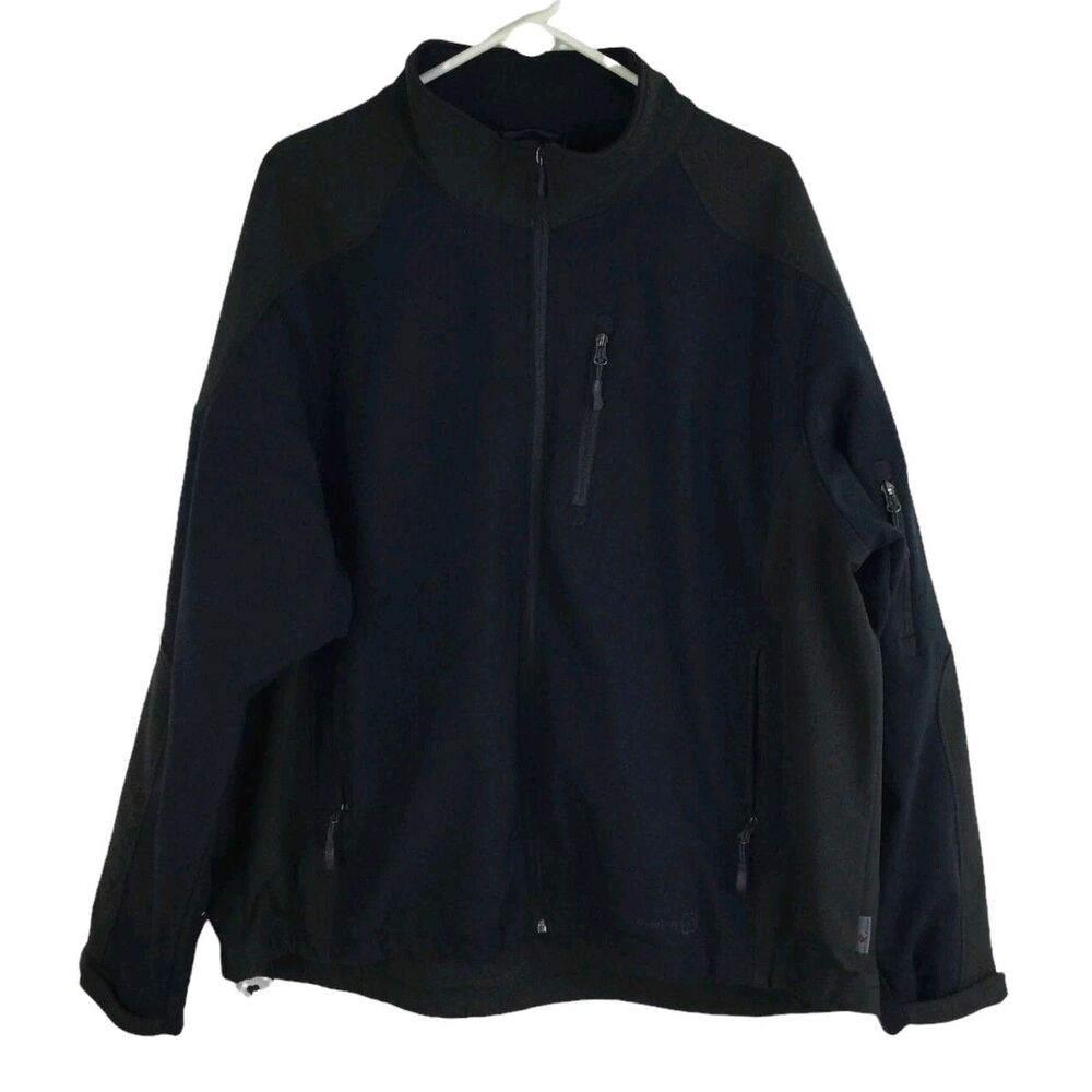Free Country Full Zip Jacket Pocket Gray Black Soft Shell Big Tall Size 3X